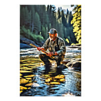 *~* Man Stream Nature AP49 Fishing Art