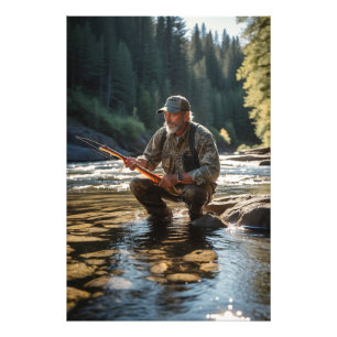 *~* Man Stream Nature  AP49 Fishing Photo Print