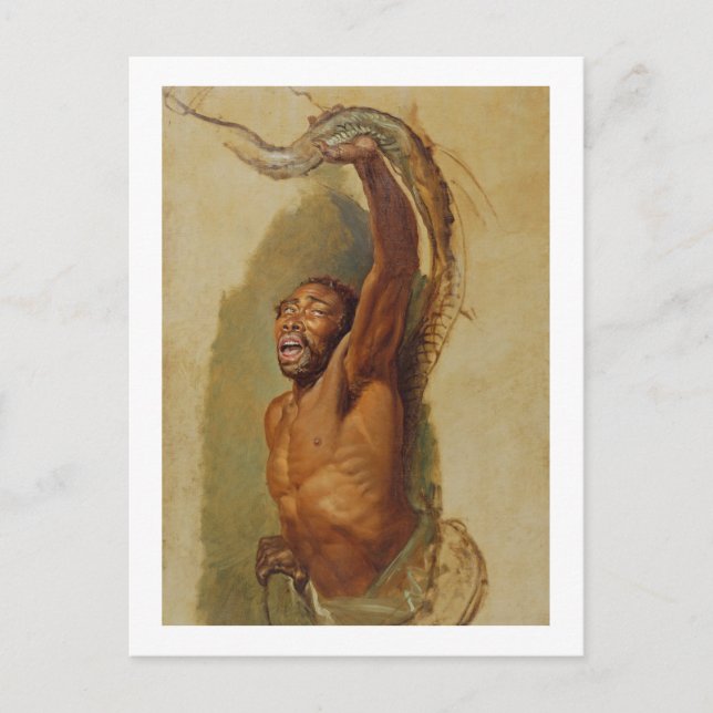Man Struggling with a Boa Constrictor, Study for ' Postcard (Front)