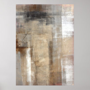 'Man Style' Brown and Beige Abstract Art Poster