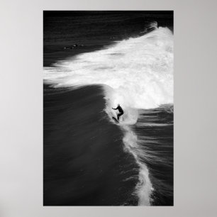 MAN SURFING ON BIG WAVES POSTER