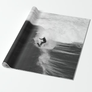MAN SURFING ON BIG WAVES WRAPPING PAPER