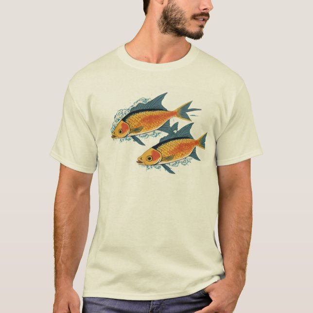 Man T-shirt design with fish boy T-shirt (Front)