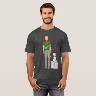 Man T-Shirt with Dog Winning Medal