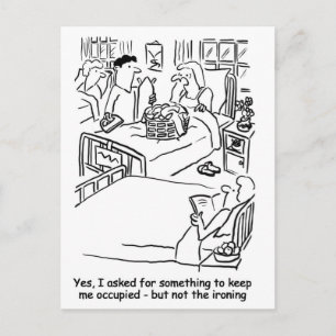 Man takes ironing to wife in hospital postcard