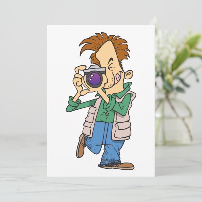 Man Taking A Photo Invitation (Standing Front)