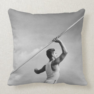 Man Throwing Javelin Cushion