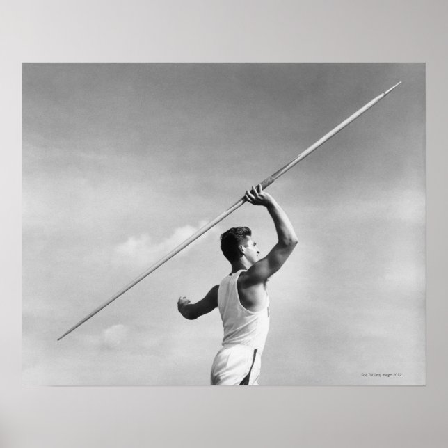 Man Throwing Javelin Poster (Front)