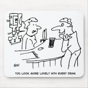 Man Tries to Flatter Barmaid Mouse Pad