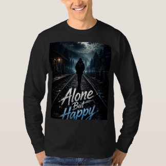 man tshirt alone but happy design full sleeves