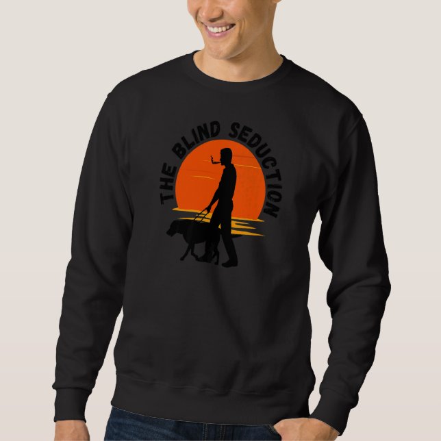 Man Walking Guide Dog On Beach Sweatshirt (Front)