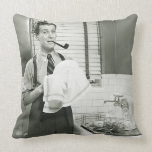 Man Washing Dishes Cushion
