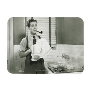 Man Washing Dishes Magnet