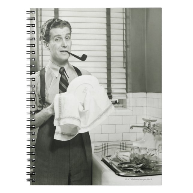 Man Washing Dishes Notebook (Front)