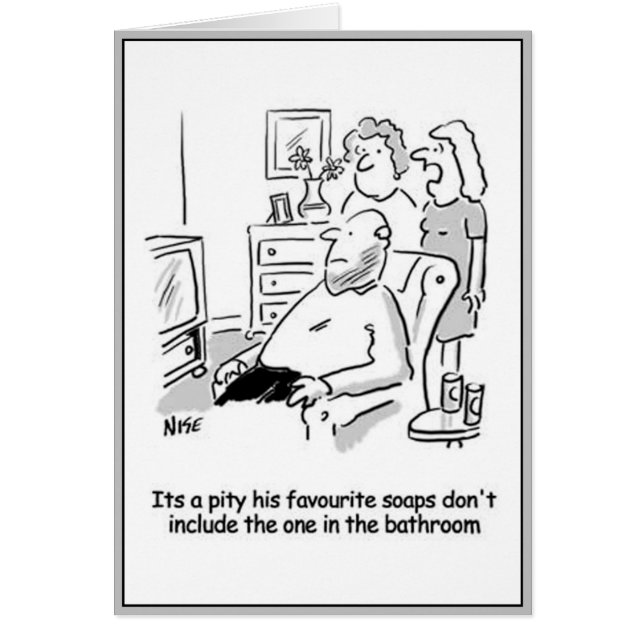 Man watching television soaps. (Front)