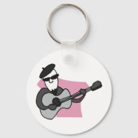 Man Wearing Beret Playing Acoustic Guitar