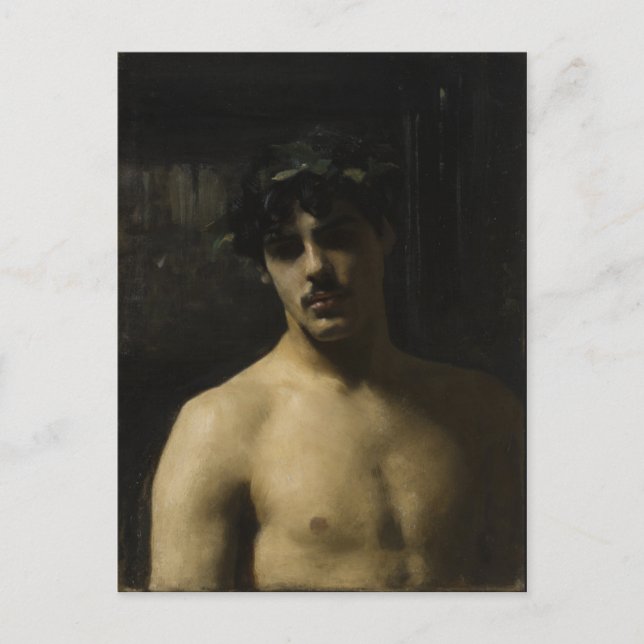 Man Wearing Laurels Postcard (Front)