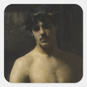Man Wearing Laurels Square Sticker