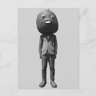 Man Wearing Weird Funny Mask Postcard