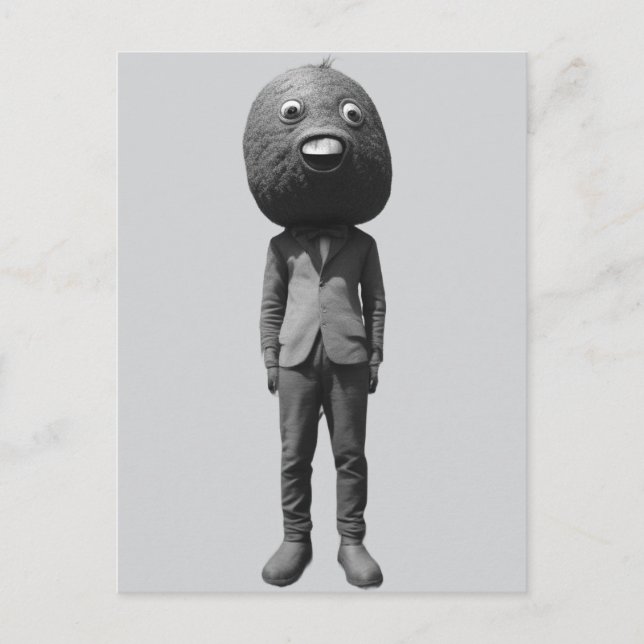 Man Wearing Weird Funny Mask Postcard (Front)