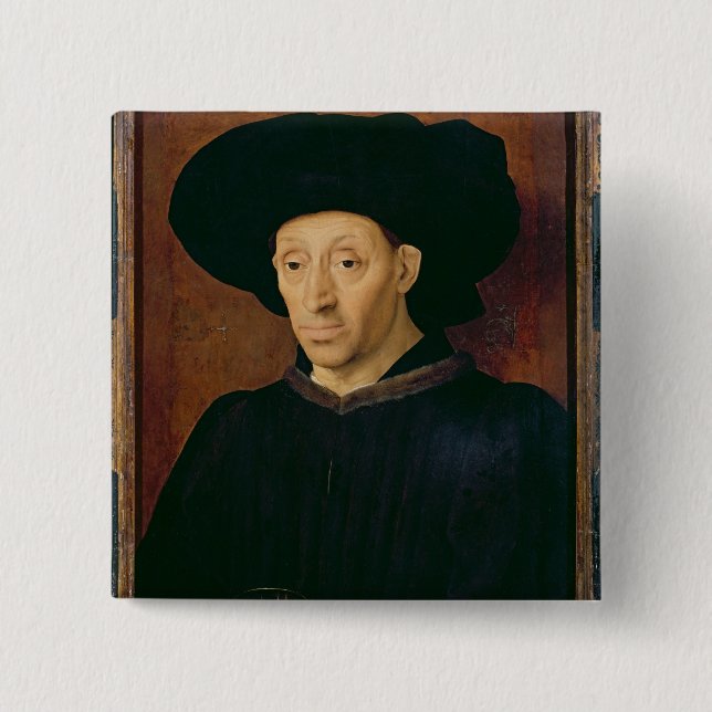 Man with a Glass of Wine 15 Cm Square Badge (Front)