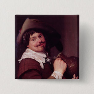Man with a Jug 15 Cm Square Badge