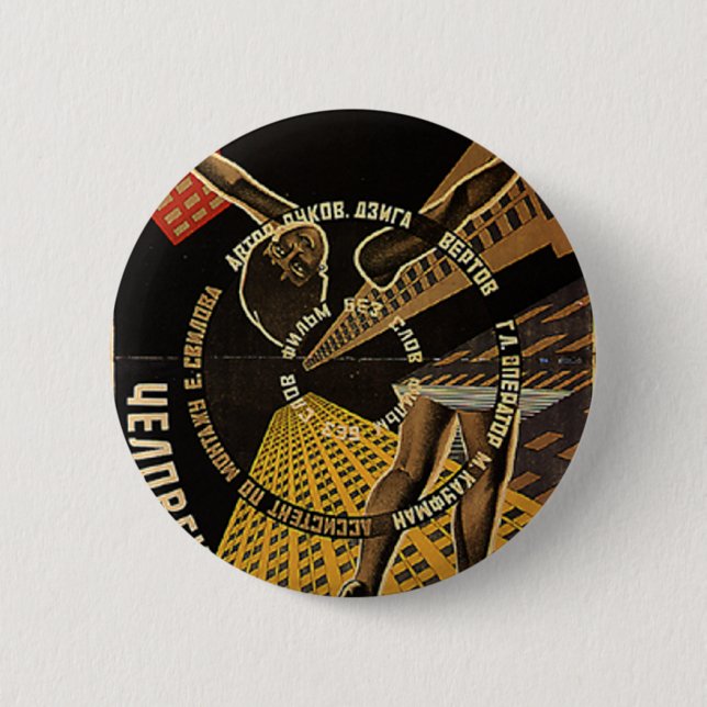 Man with a Movie Camera Poster 6 Cm Round Badge (Front)
