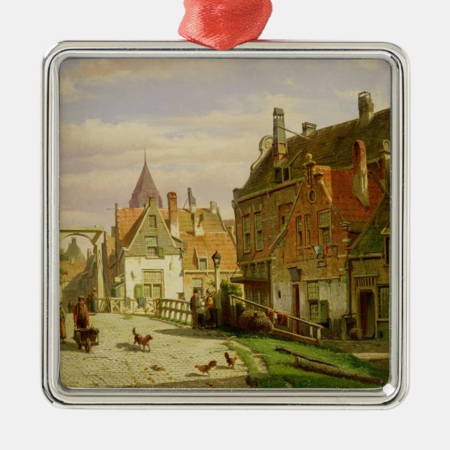 Man with a Wheelbarrow Metal Tree Decoration (Front)