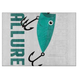 Man With Allure Fishing Lure Pun Fisherman T-Shirt Cutting Board