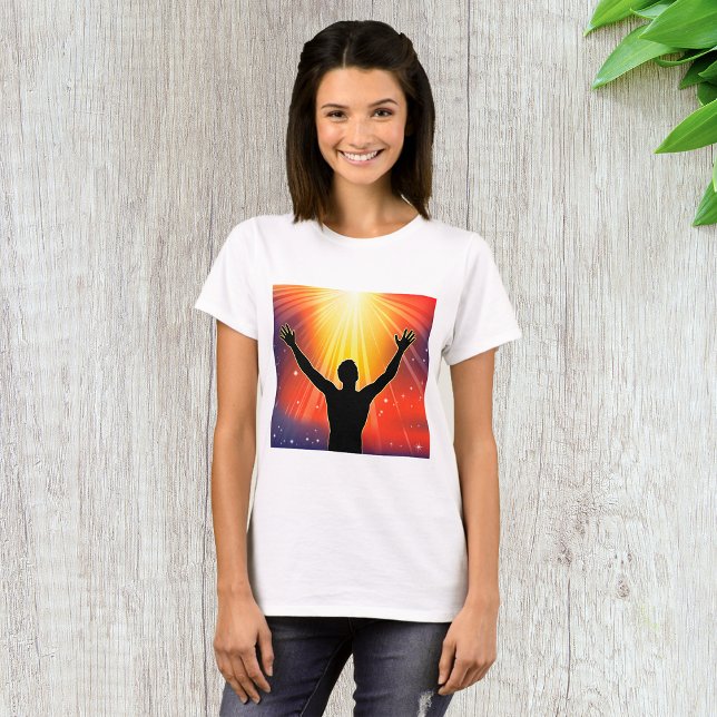 Man With Arms Raised Womens T-Shirt (Creator Uploaded)