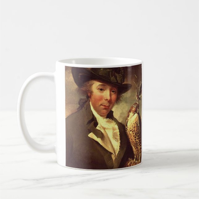 Man with Falcon Coffee Mug (Left)