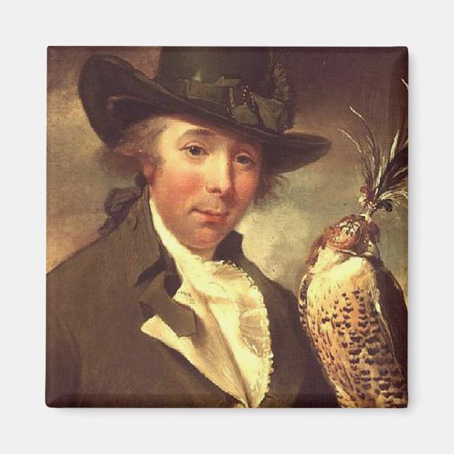 Man with Falcon Magnet (Front)