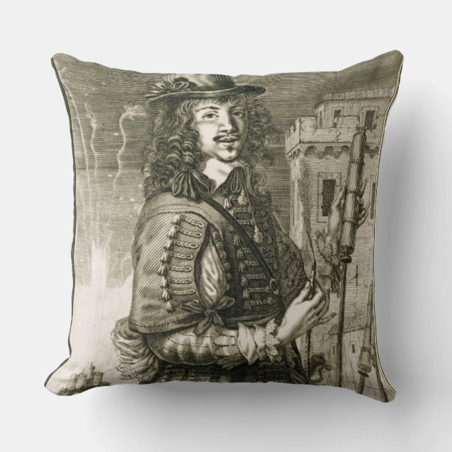 Man with firework rocket, from the 'Recueil de fig Cushion (Front)
