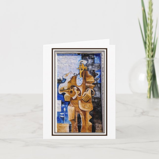 Man with Guitar. Mural art in Orgosolo, Sardinia Card (Front)