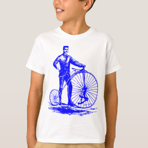 Man with Penny Farthing - Blue T-Shirt