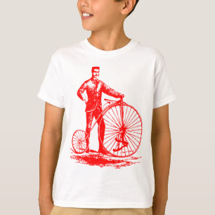 Man with Penny Farthing - Red T-Shirt