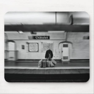 Man with shopping bags in subway (Chatelet) Mouse Pad