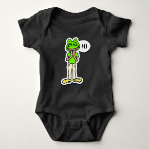 Man with Smiling Frog Head AI Art Baby Bodysuit
