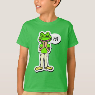 Man with Smiling Frog Head AI Art T-Shirt