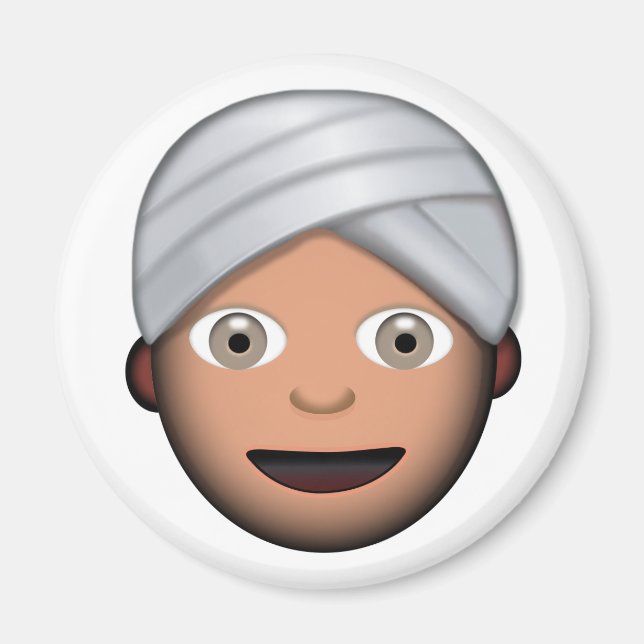 Man With Turban Emoji Magnet (Front)