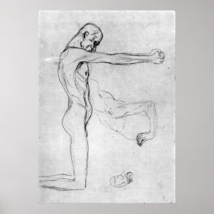 Man with with outstretched arms by Gustav Klimt Poster