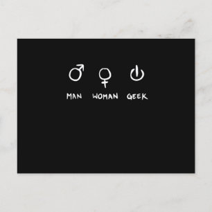 Man Woman Geek Postcard