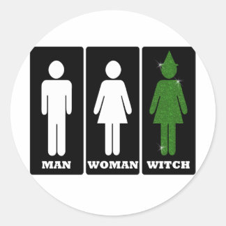 Man, Woman, Witch, Dorothy Classic Round Sticker