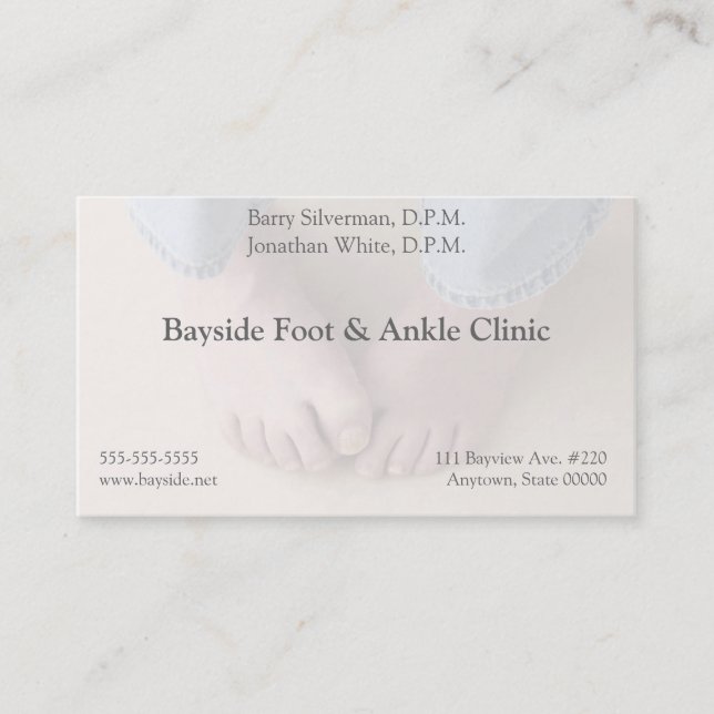 man worried about his feet business card (Front)