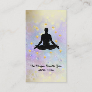 *~* Man Yoga Gold Glitter Meditation  Mindfulness Business Card