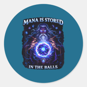 Mana Stored Balls Rpg Humour Classic Round Sticker