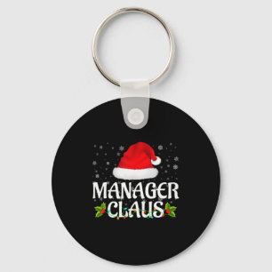 Manager Claus Christmas Lights Santa Pajama Family Key Ring