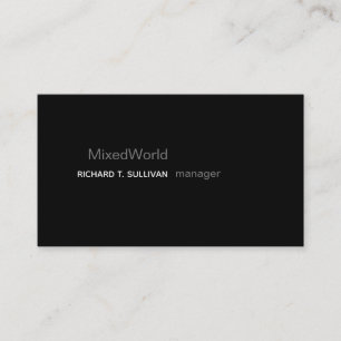 manager elegant & modern black business card