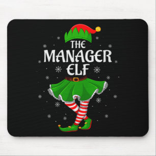 Manager Elf Christmas Family Girls Women Elf Squad Mouse Pad