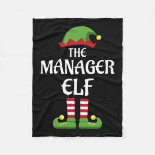Manager Elf Family Matching Group Christmas  Fleece Blanket